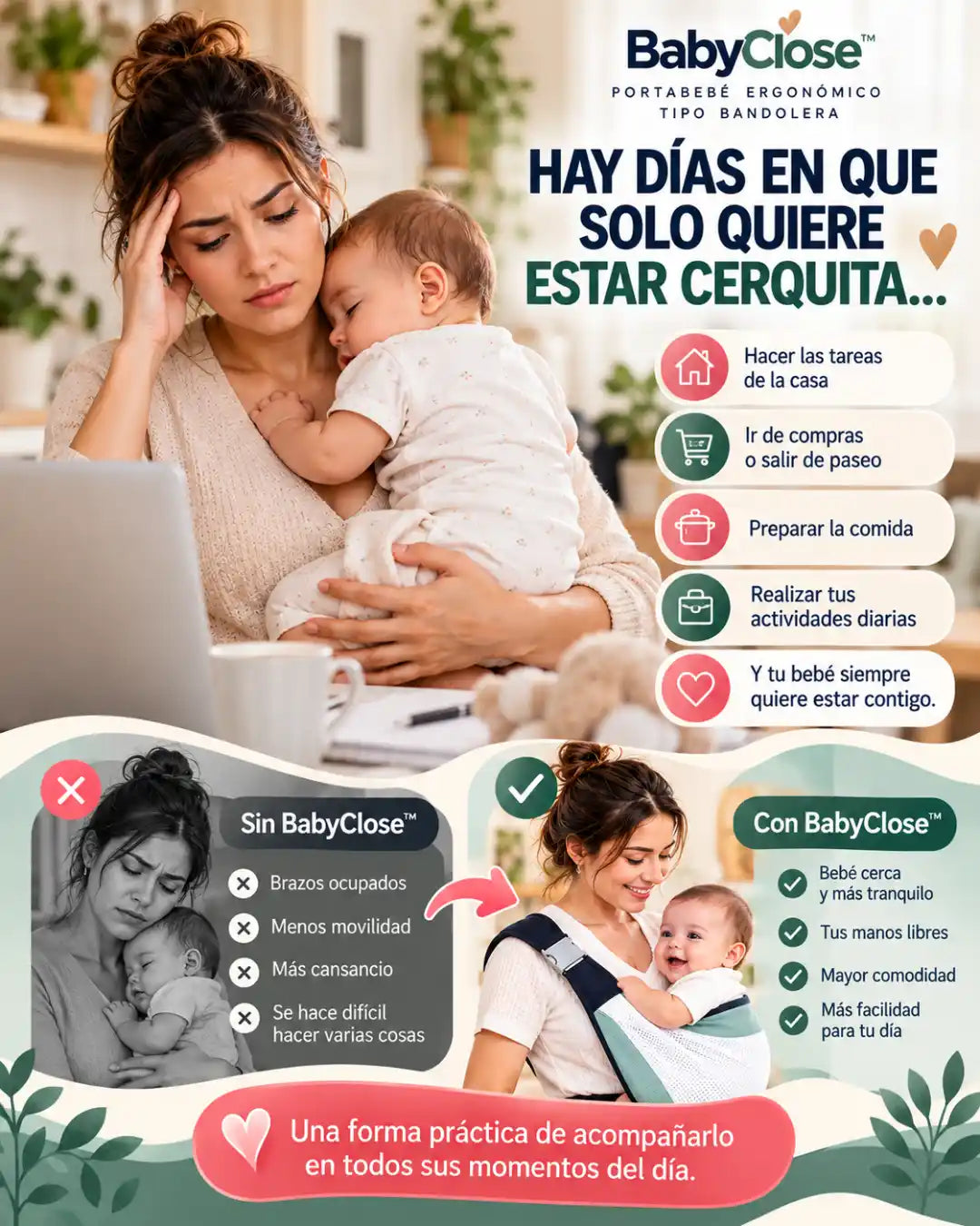 BABYCLOSE™ | PORTABEBÉ ERGONÓMICO TIPO BANDOLERA