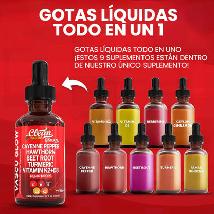 VASCU GLOW CLEAN - GOTAS PIMIENTA CAYENA + ENVIO GRATIS 🚛