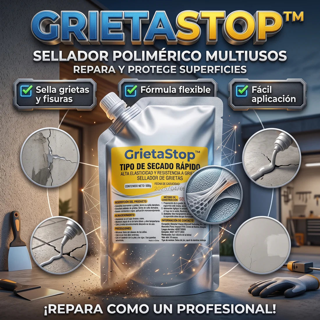 GrietaStop™ Polímero Sellador De Grietas